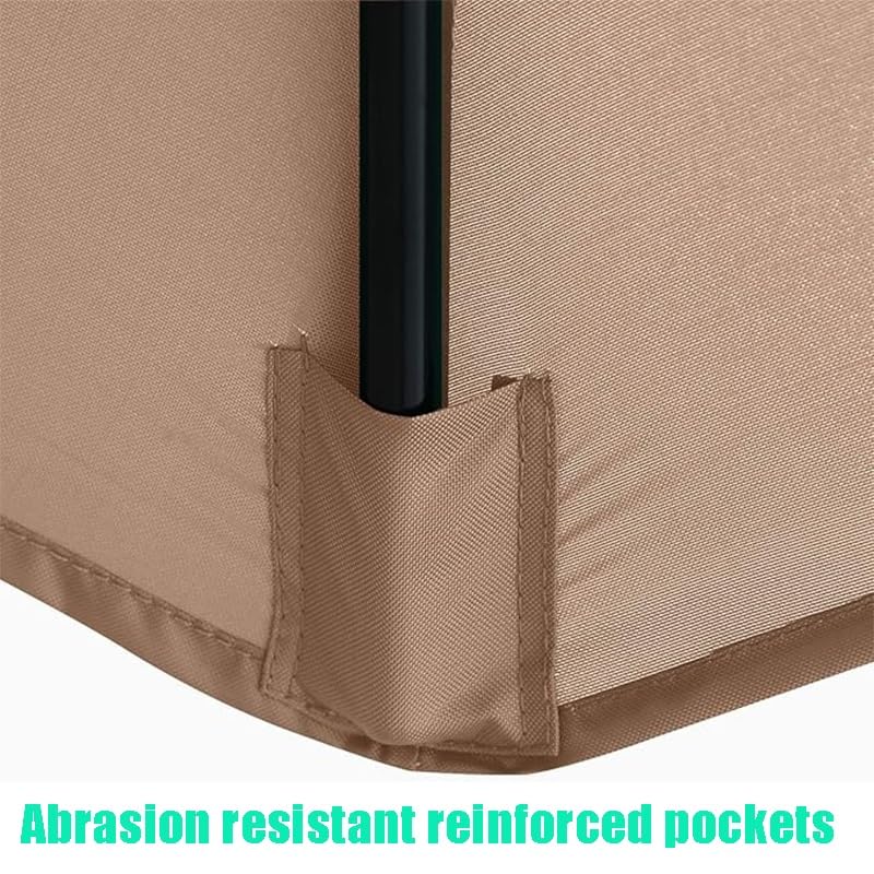 7.5ft 8.8ft 9.8ft Replacement Umbrella Canopy 6/8 Ribs Umbrella Top Replacement Cloth, Outdoor Market Table Yard Pool Patio Parasol Replacement Cover(Black,3.0m/10ft-6Ribs)