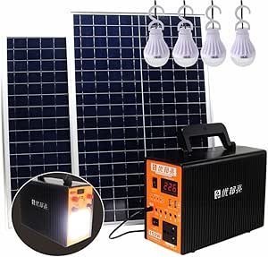 Amazon.com: ZWEBY Solar Inverter, with 60W Double Solar Panel 50400mA ...