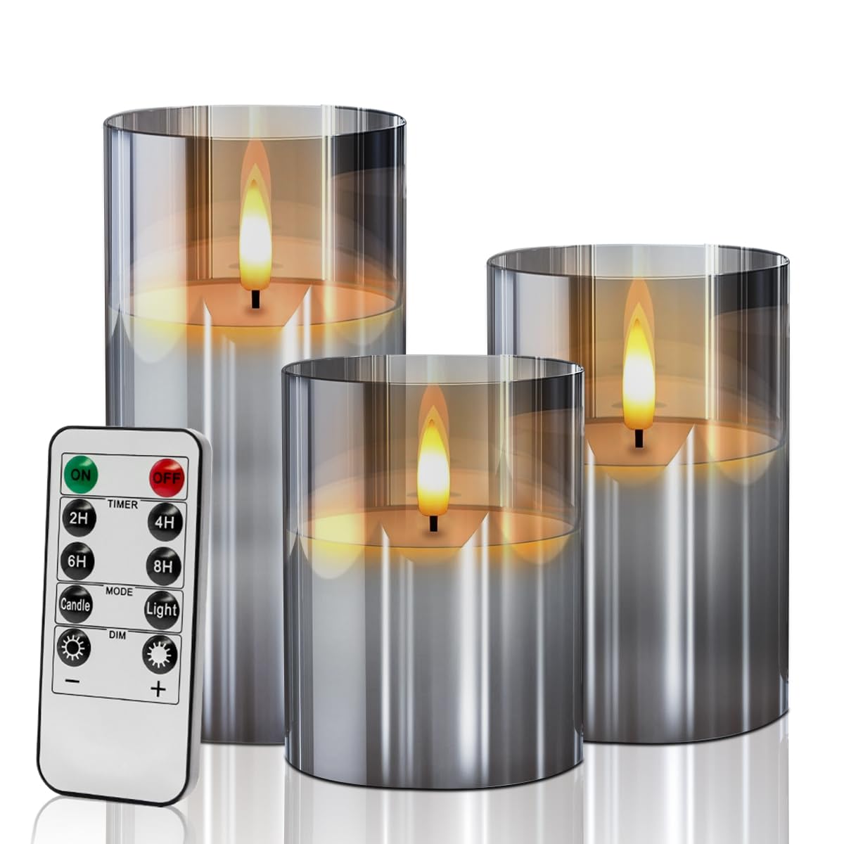 Nestling Velas LED,Vela LED Efecto Llama,Vela de Vidrio Realista Efecto Alimentado por Batería Móvil,con Control Remoto Temporizador,Decoración Para Navidad,Pascua,Fiestas,Bodas,Cumpleaños