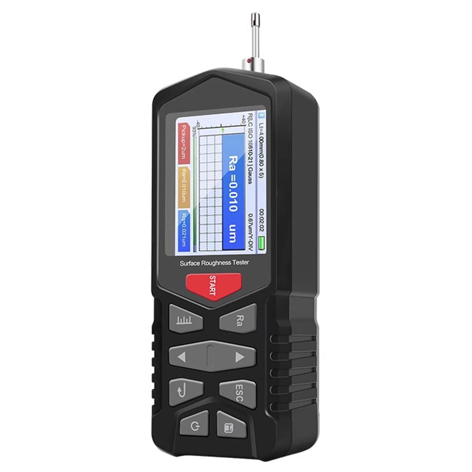 Rugosímetro Digital Portátil con Reloj En Tiempo Real, Pantalla LCD, Medición De 12 Parámetros, Precisión De 0,001 Μm, Capacidad De Almacenamiento De 100 Conju