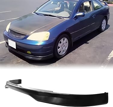 Front Bumper Lip for 2001-2003 Honda Civic Coupe Sedan, Type-R Style, 1PC