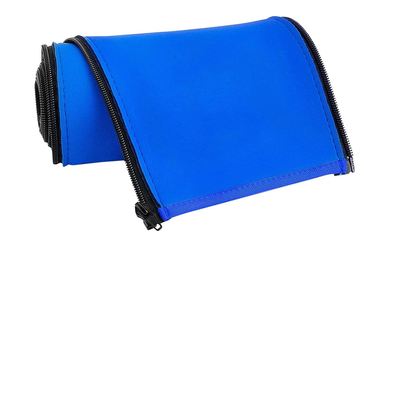 Rampe de piscine en acier inoxydable 32x23 pouces avec base à montage rapide et grip bleu