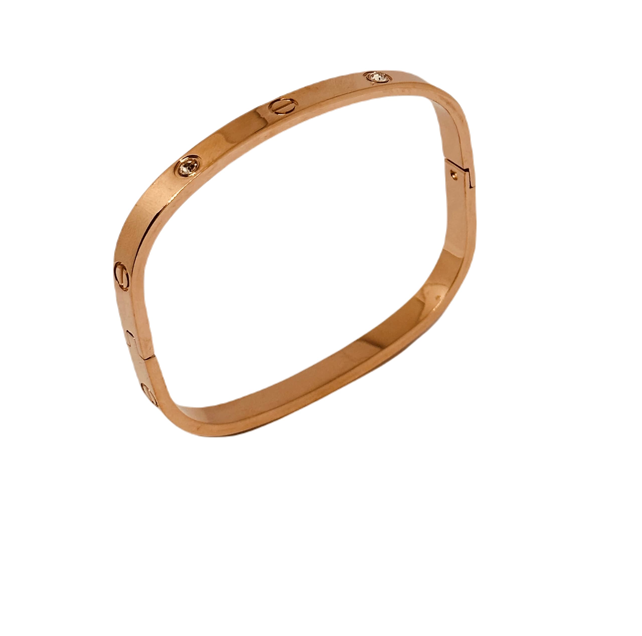 Glamlife Anti Tarnish Square Unisex Bangles Combo for Women & Girls (24,Rose Gold) (B0C5997DCB) Amazon Price History, Amazon Price Tracker