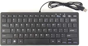 axGear Ultra Thin Wired USB Mini PC Keyboard for PC Apple Mac Laptop Notebooks