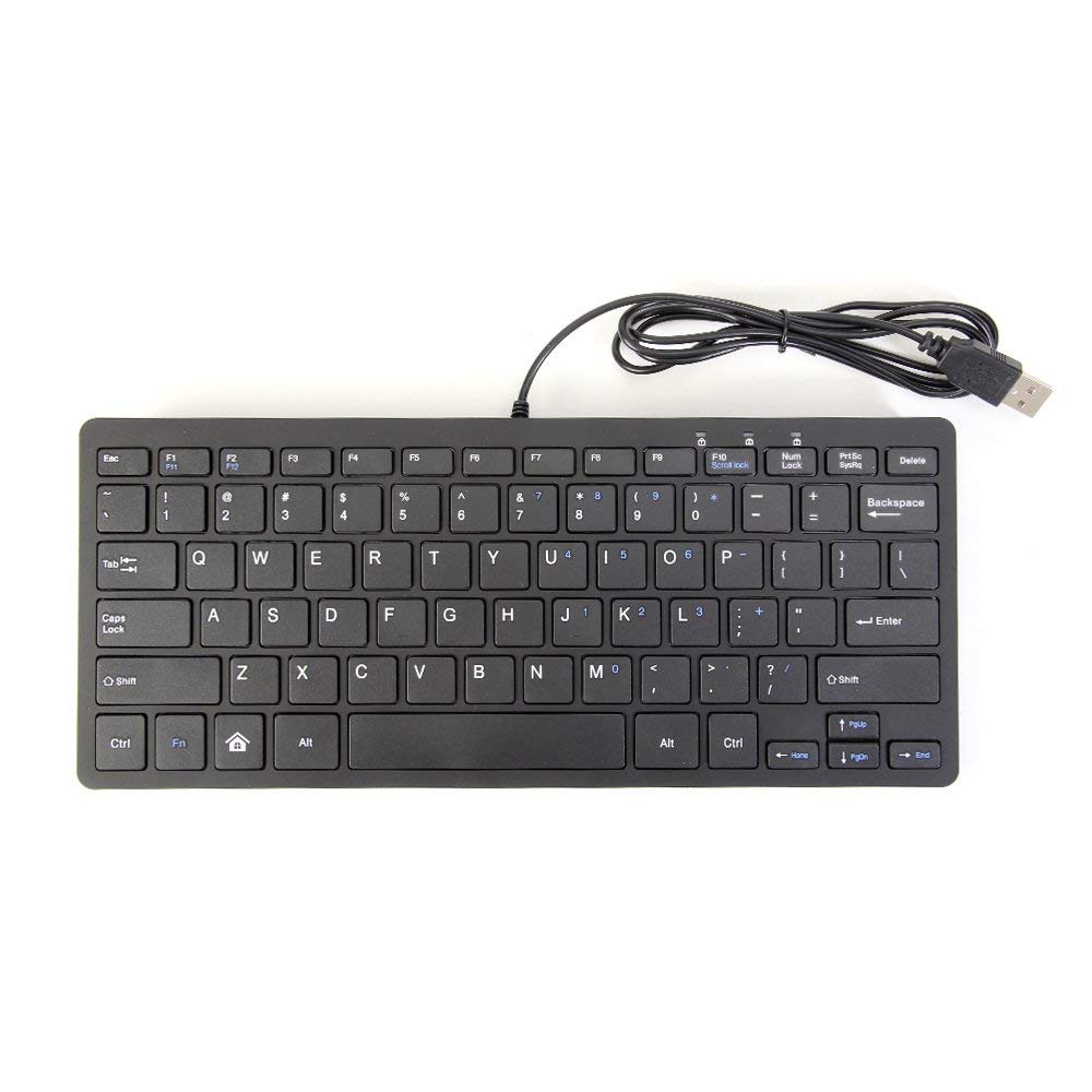 axGear Ultra Thin Wired USB Mini PC Keyboard for PC Apple Mac Laptop Notebooks