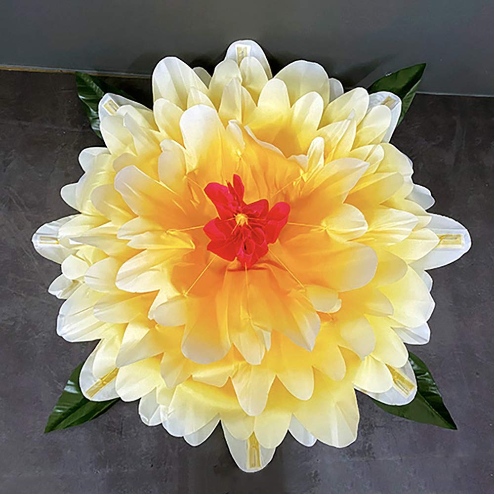SUMAG Magiczne sztuczki peonia produkcja gradient (dostępny żółty/czerwony/różowy kolor) scena magiczna sztuczka piwonia pojawia się w pustych rękach komedia kwiat magia Gimmick (60 cm, żółty)