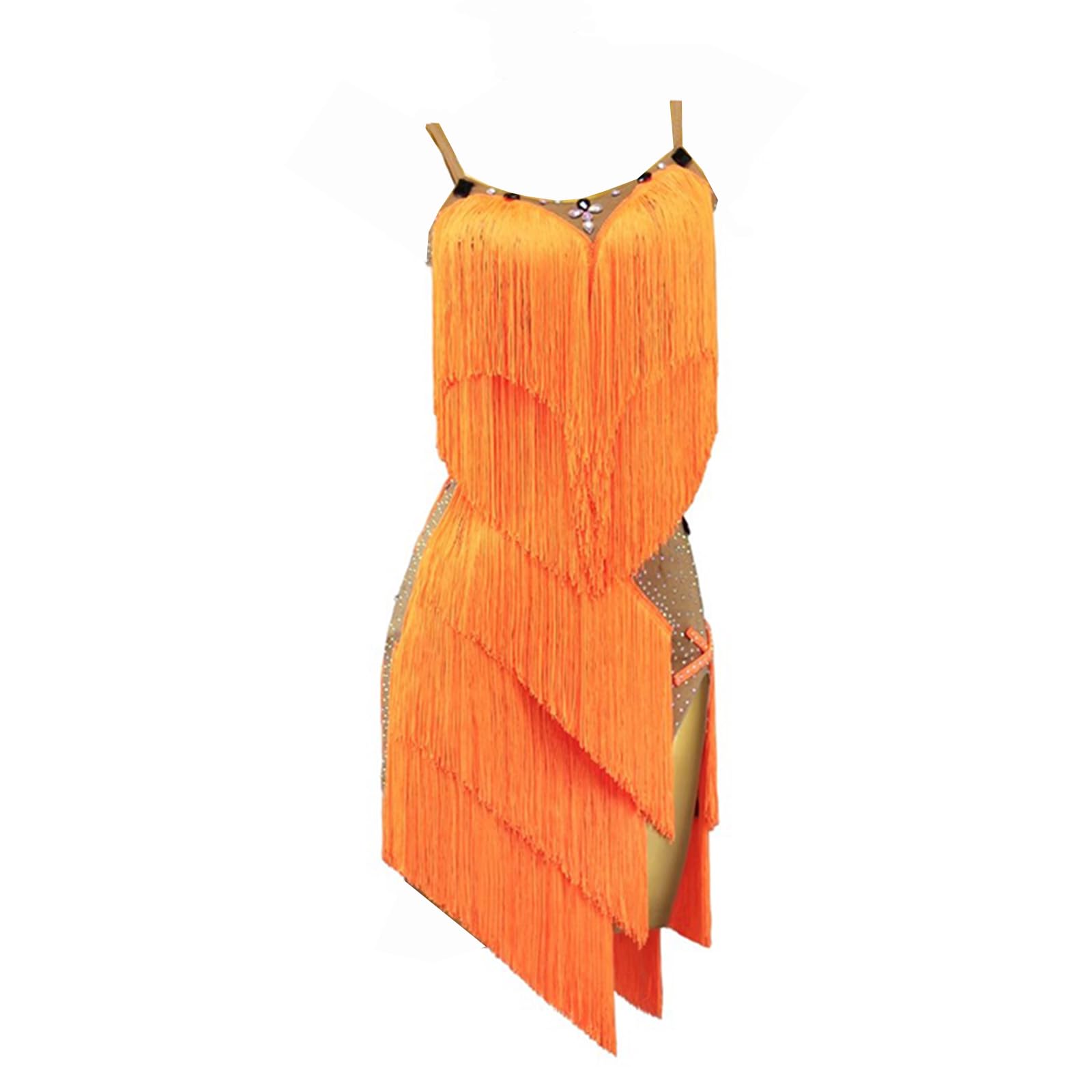 LIUHUO Damen Latin Dance Kleid Quasten Wettbewerb Performance Elegant und Dynamisch Tanzkleidung
