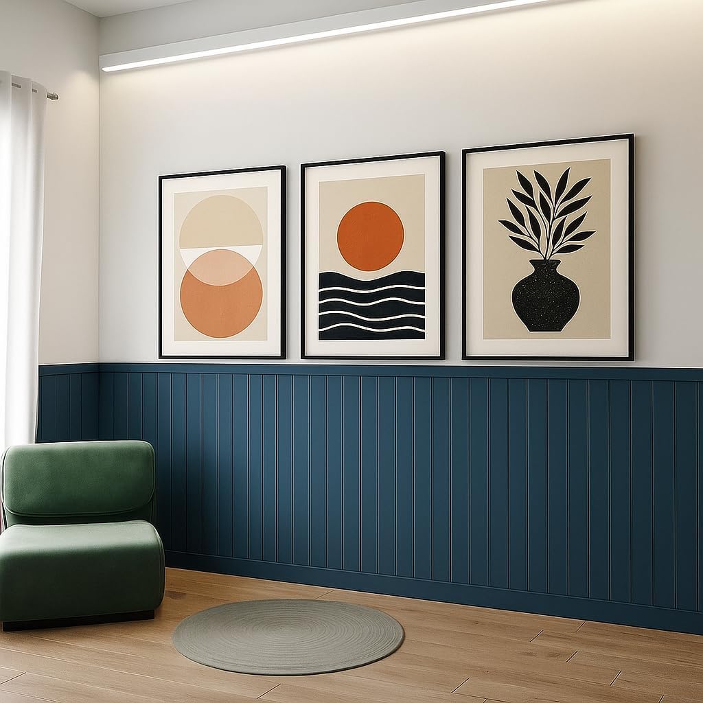 WOODICA 20PCS 9mm Wall Panelling Kit Shaker Style 3D Wall Panel Kit | MDF Wall Panels - Paintable Accent Panel Kit for a Stylish Upgrade to Any Home Decor 100cmx10cm (Glue not Included)