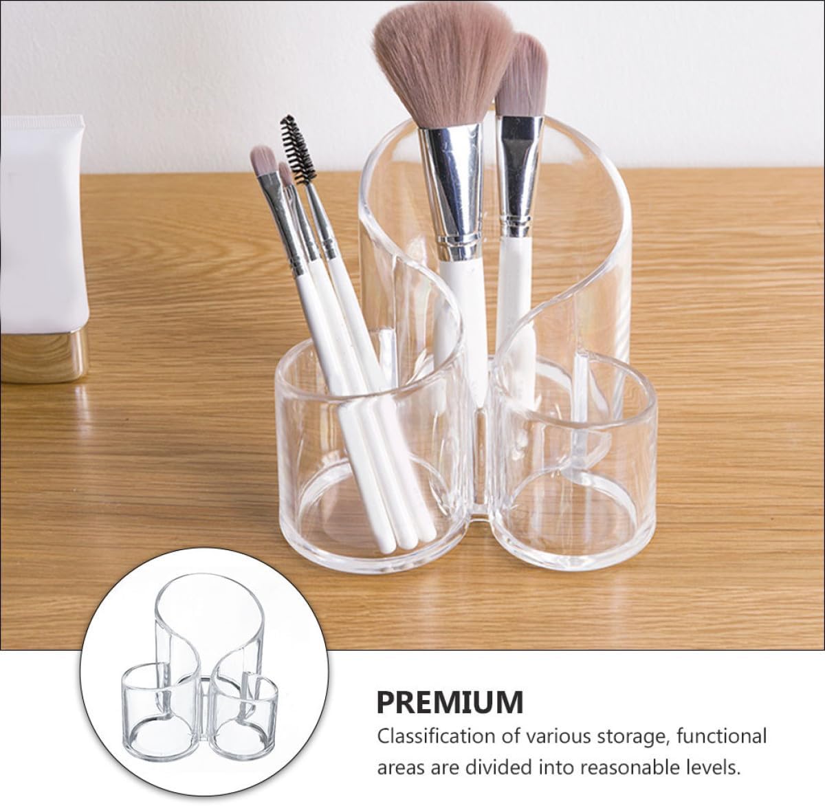 Acrylic Makeup Brush Holder Desktop Cosmetic Organizer image 3