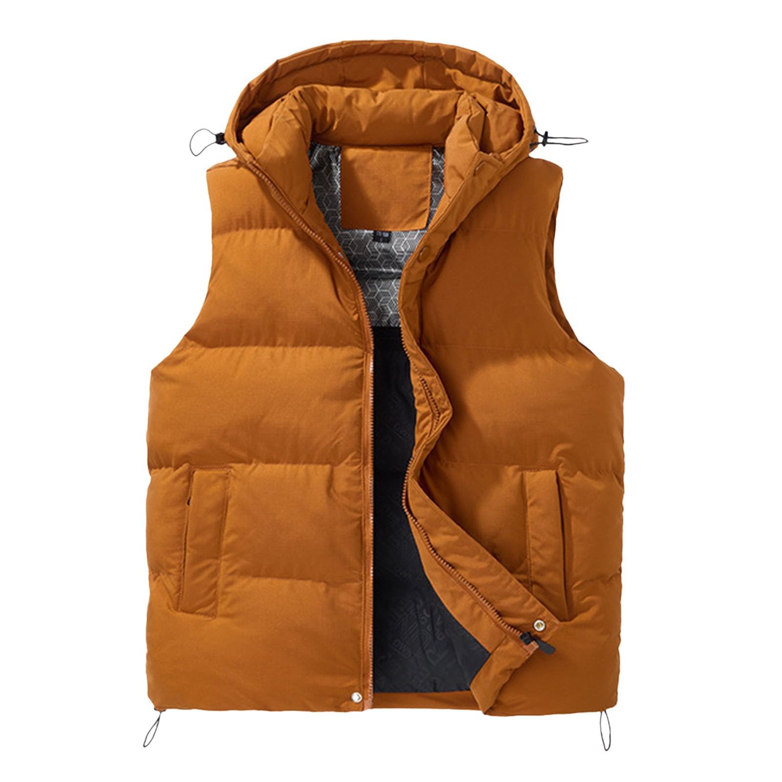 Genérico Chaleco ligero acolchado para hombre,Chalecos Acolchados Invierno Abrigo Pluma Sin Mangas Hombre chaqueta térmica correr con bolsillos ajuste regular deportivo entretiempo