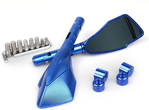 Espejo M8 M10 Aluminio CNC Motocicleta Retrovisor Espejo Lateral Para Kawasaki VERSYS 650 ER6N Er6f Ninja 300 250r Z750 Z800 Z900 (Color Azul,