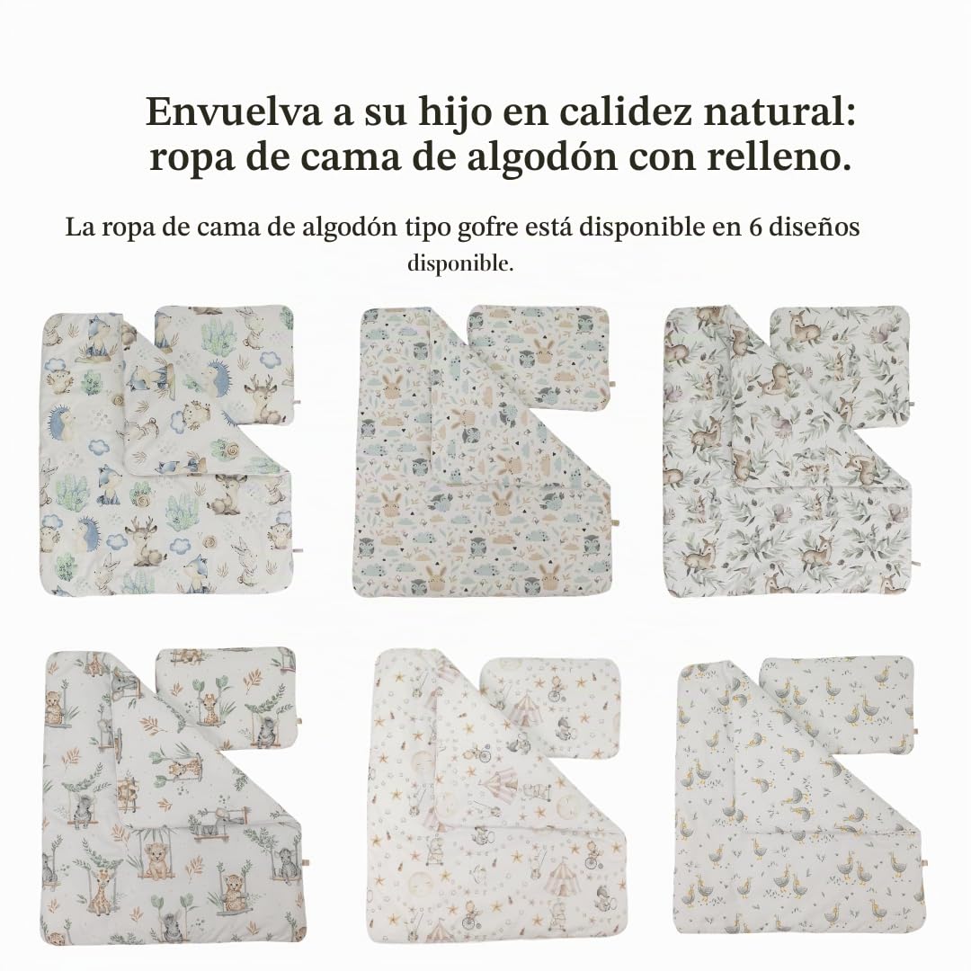 WIKLINOPOL Lena - Cuna de mimbre con ruedas, colchón, dosel y ropa de cama de tela de waffari con animales de safari, hecho a mano, cesta de moisés natural
