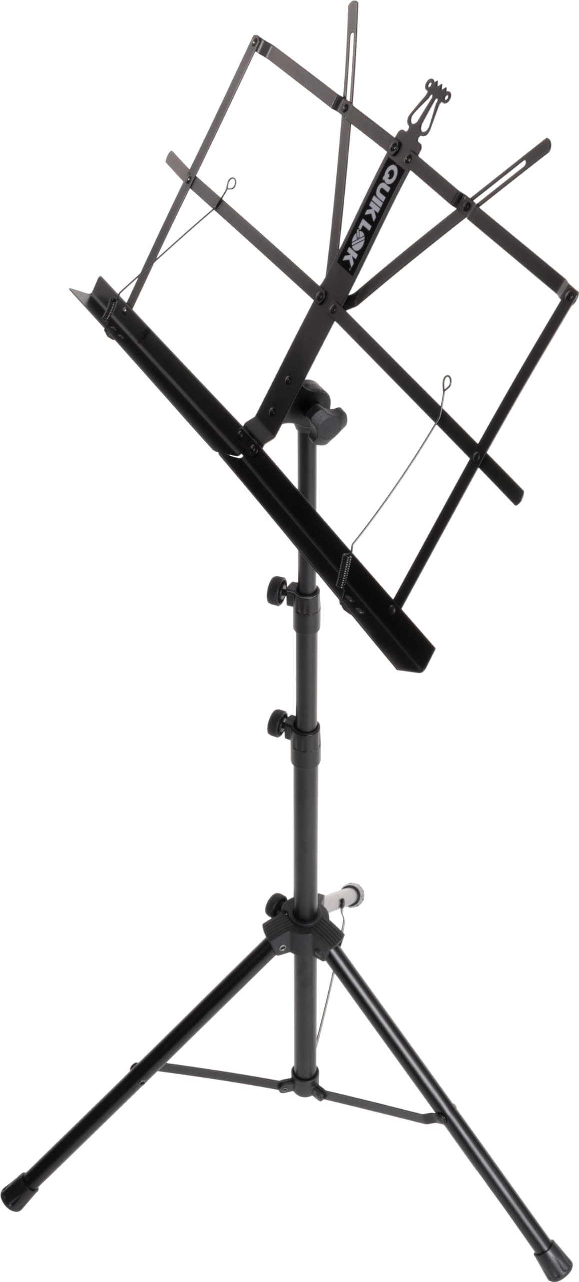 QUIK LOK - MS/335 W/BAG Pupitre, pliable, Sac de transport inclus, Hauteur réglable de 52 cm à 131 cm, Plateau 51 cm x 30 cm x 2 cm, Poids 1,5 kg, Couleur noire