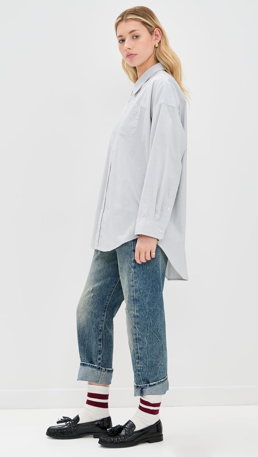 R13 Women's Drop Neck Oxford Shirt - Image 4