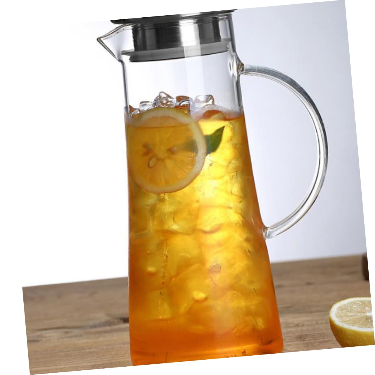 SOLUSTRE 1pezzi Bottiglia Acqua Grande Capacità per Uso Domestico Cucina Tè Trasparente Vetro Borosilicato Sicuro Sano Resistente Deformazioni Rotture