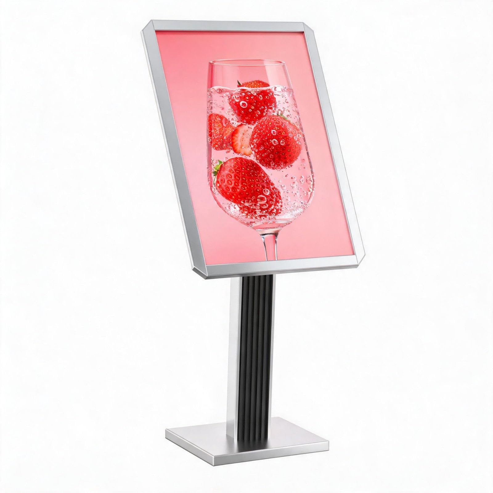 Soporte Para Carteles con Muestra Horizontal y Vertical de Diseno Silver