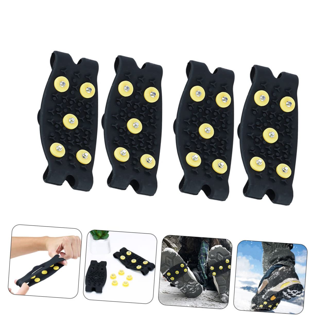 BESPORTBLE Copriscarpe Per Ramponi Escursionismo Picchi Di Ghiaccio Ramponi Tacchetti Da Ghiaccio Trazione Nevicare Pinze Per Neve Ghiacciata Pinza Da Neve Per Scarpe Tpe Nero