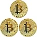 ZONSUSE 3 pcs Bitcoin Münzen, Gedenkmünzen, Gold überzogene, Sammlerstück BTC Münze Kunstsammlung Physikalisch (3*Gold)