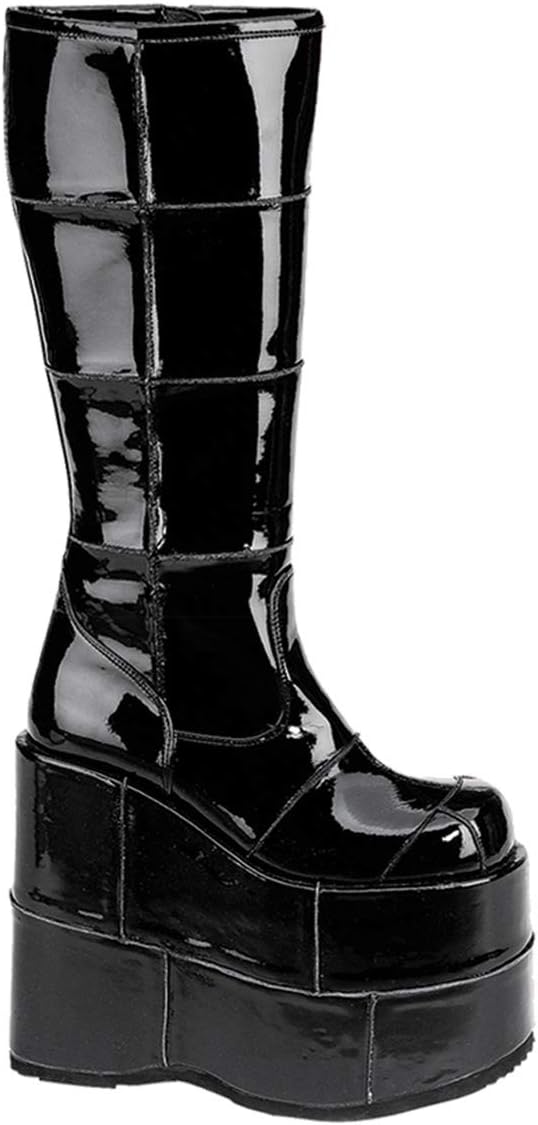 Pleaser Men's Stack-301 Platform Boot,Black Patent,13 M US