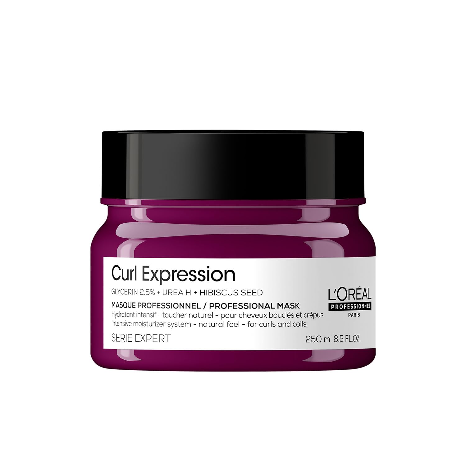 L'Oréal Professionnel Curl Expression Intense moisturizer Mask 250 ml | Deeply hydrates and de-tangles curls and provides intense moisturization | With Glycerin, Urea H & Hibiscus seed.