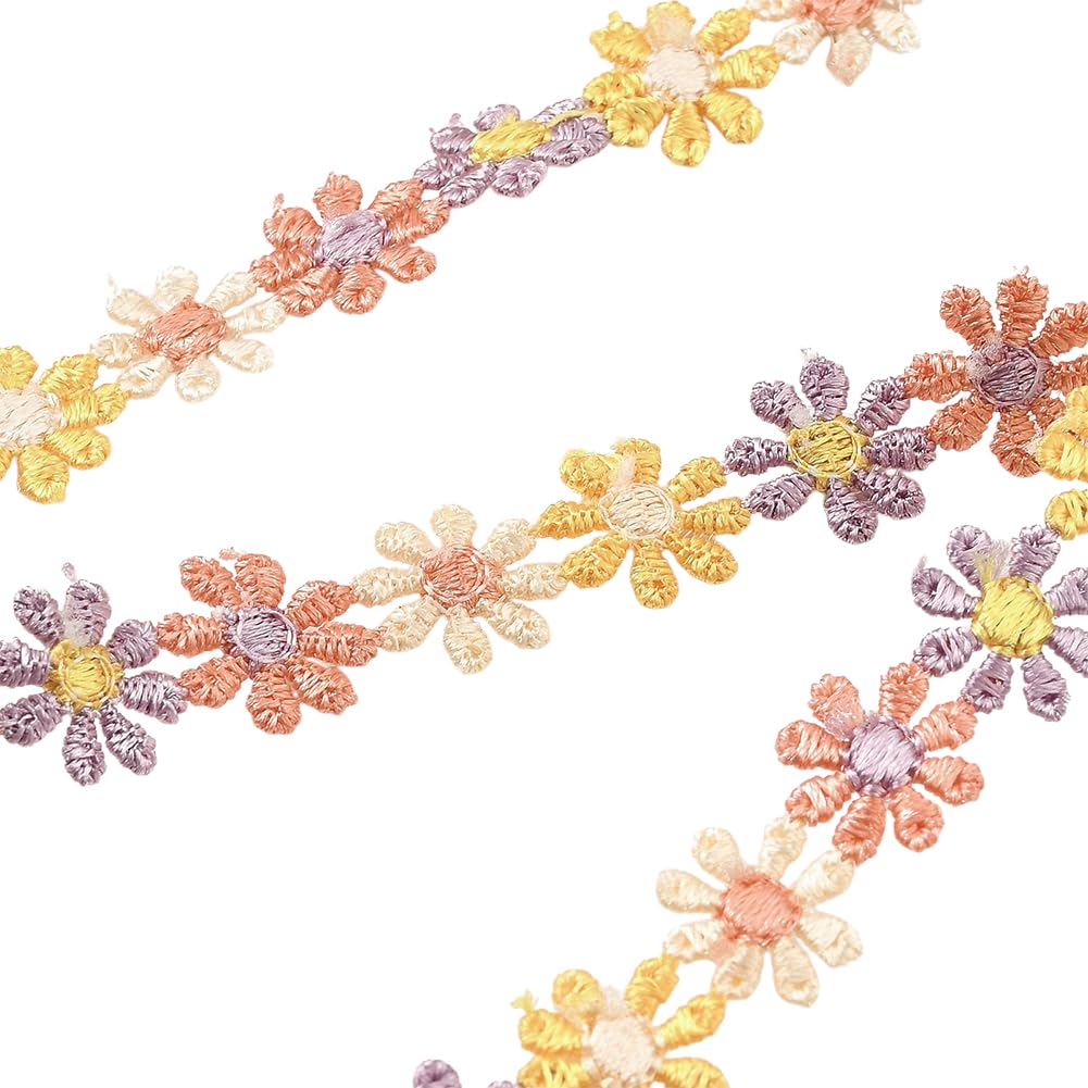 Cinta de apliques florales de 15mm: adorno de tela de encaje bordado para costura