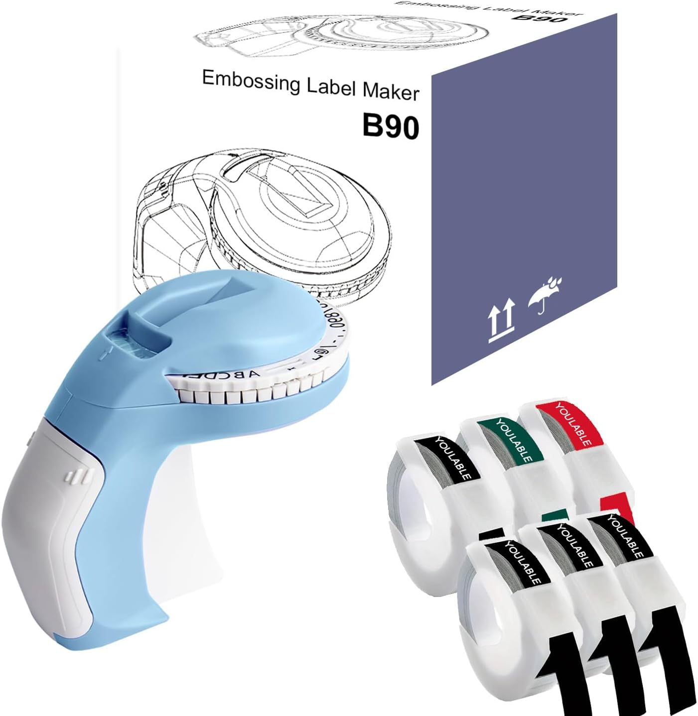 Amazon.com : YOULABLE Embossing Label Maker with 6 Tapes, 3D Embosser ...