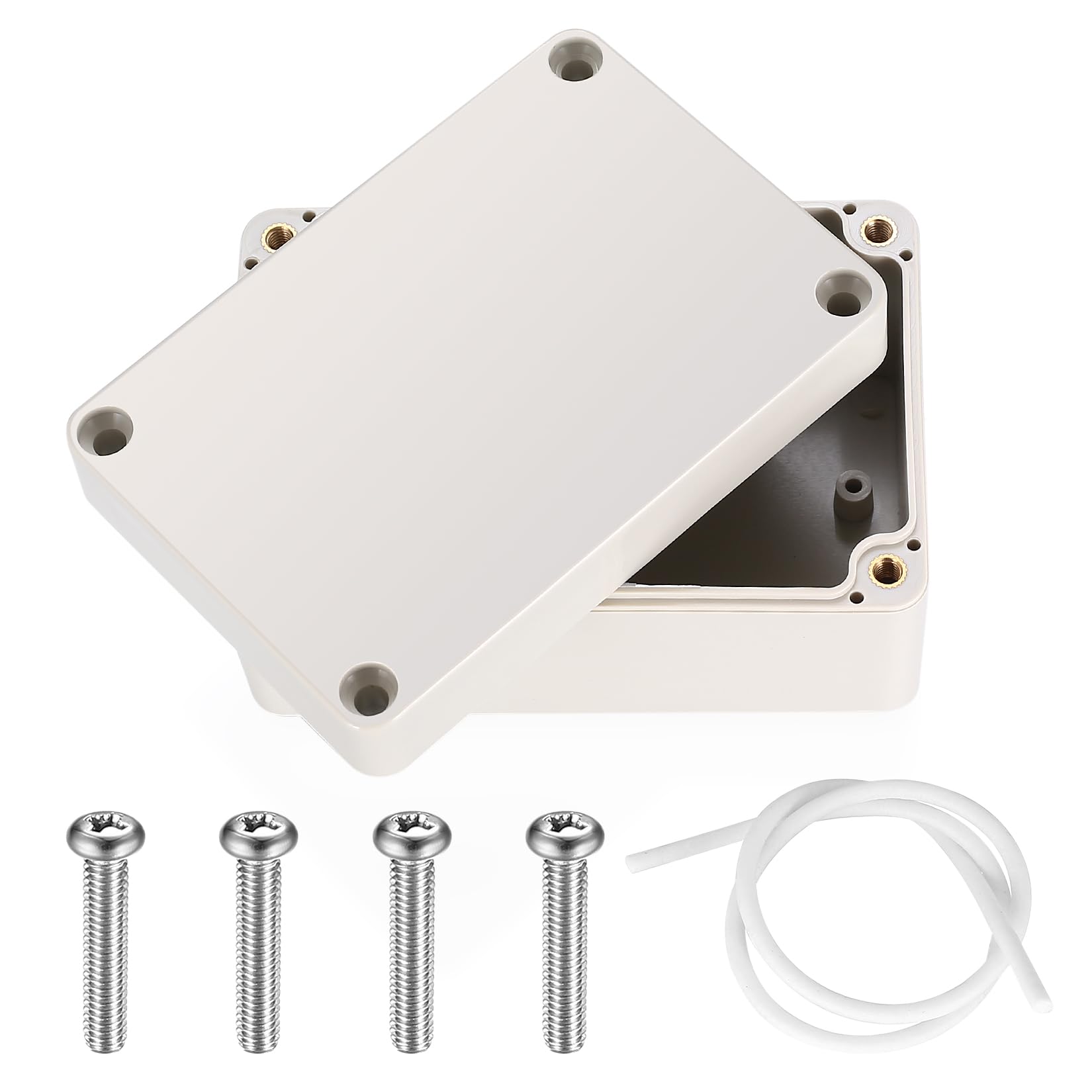 2 Piezas Cajas de Conexiones, Caja de Derivación Estanca Exterior Electricas, Cajas de Proyectos Electrónica Plástico, Conexiones Cables Electricos Estancos (100X68X50MM, Blanco grisáceo)