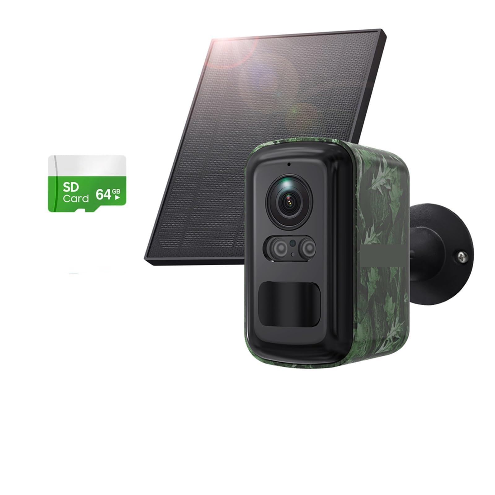 Oshpmbdlyfj 5Mp 4Gb 64Gb Cam 5Mp Solar 4G Camera Outdoor Surveillance Camouflage Color Security Mini Camera Pir Detection Auto Tracking(5Mp 4Gb 64Gb Cam)