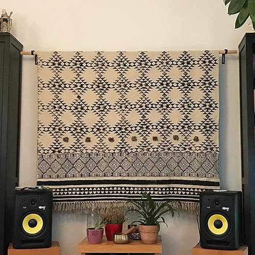 Tapis pour décoration d'extérieur Dhurrie coton résistant