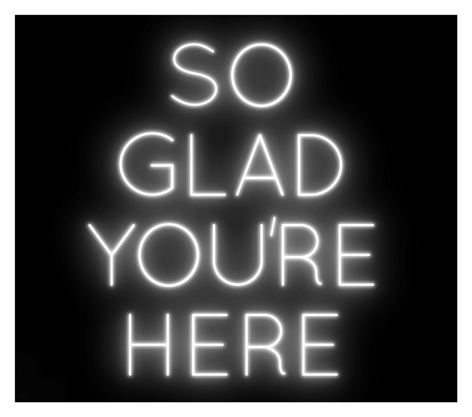 Hanging Art Neon Signs "So Glad You're Here"Neon Sign Home Room Wall Decor Bar Pub Storefront Window Display Business Entrance 58cm
