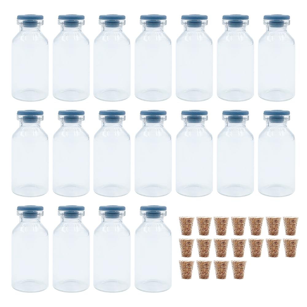 UMCHU Botellas de Deseos,Mini Botellas de Vidrio,con tapón de corcho y goma,para Manualidades, Fiesta de Boda (18 * 40mm)