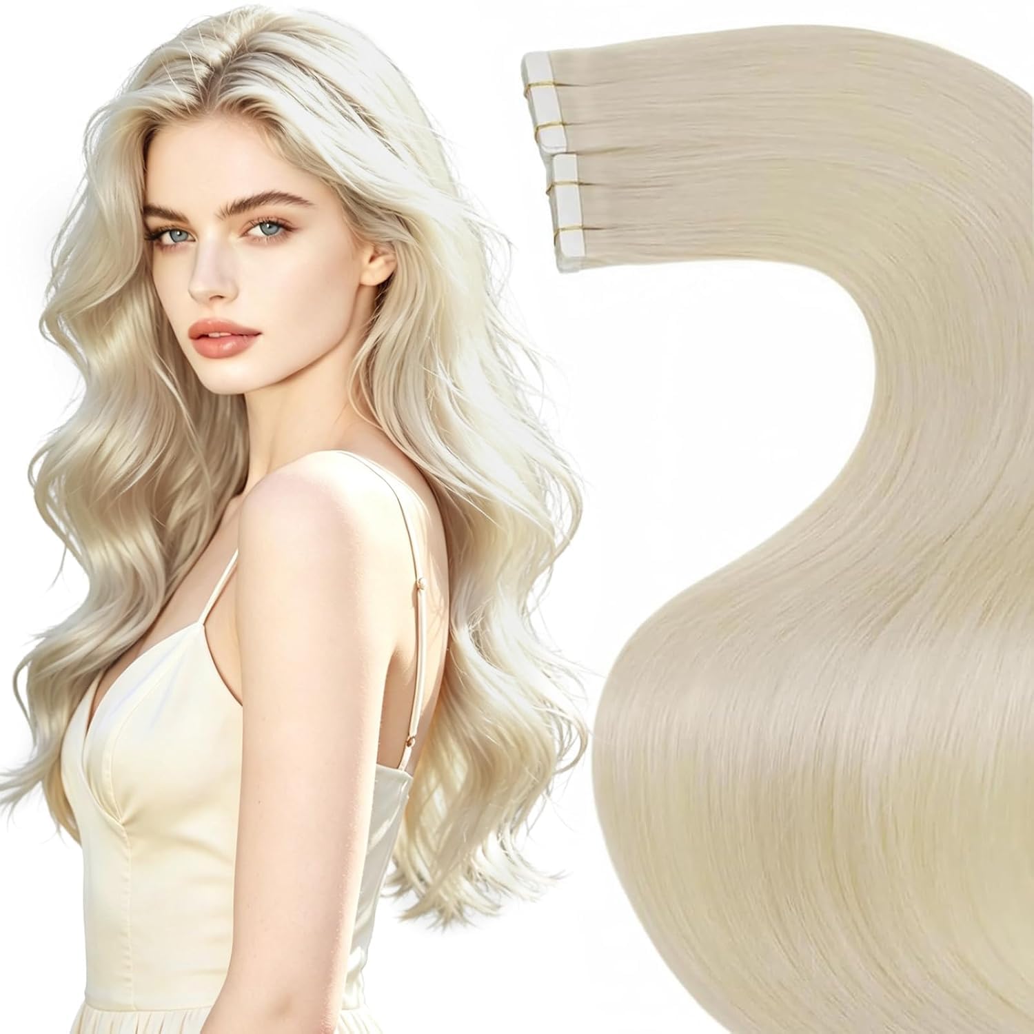 LaaVoo Tape in Extensions Echthaar Remy Haarverlängerung Echthaar Extensions Tapes
