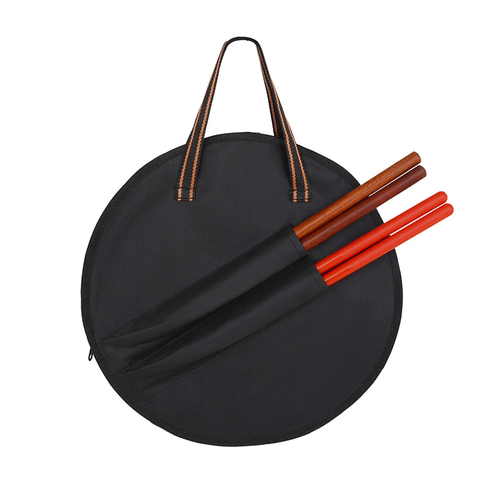 Nawwgy Portable Dumb Drum Bag,14 Inch Dumb Drum Practice Pad Bag Black Oxford Cloth Carrying Bag for Case 10 inch Yellow Stripe Black Dumb Drum Bag