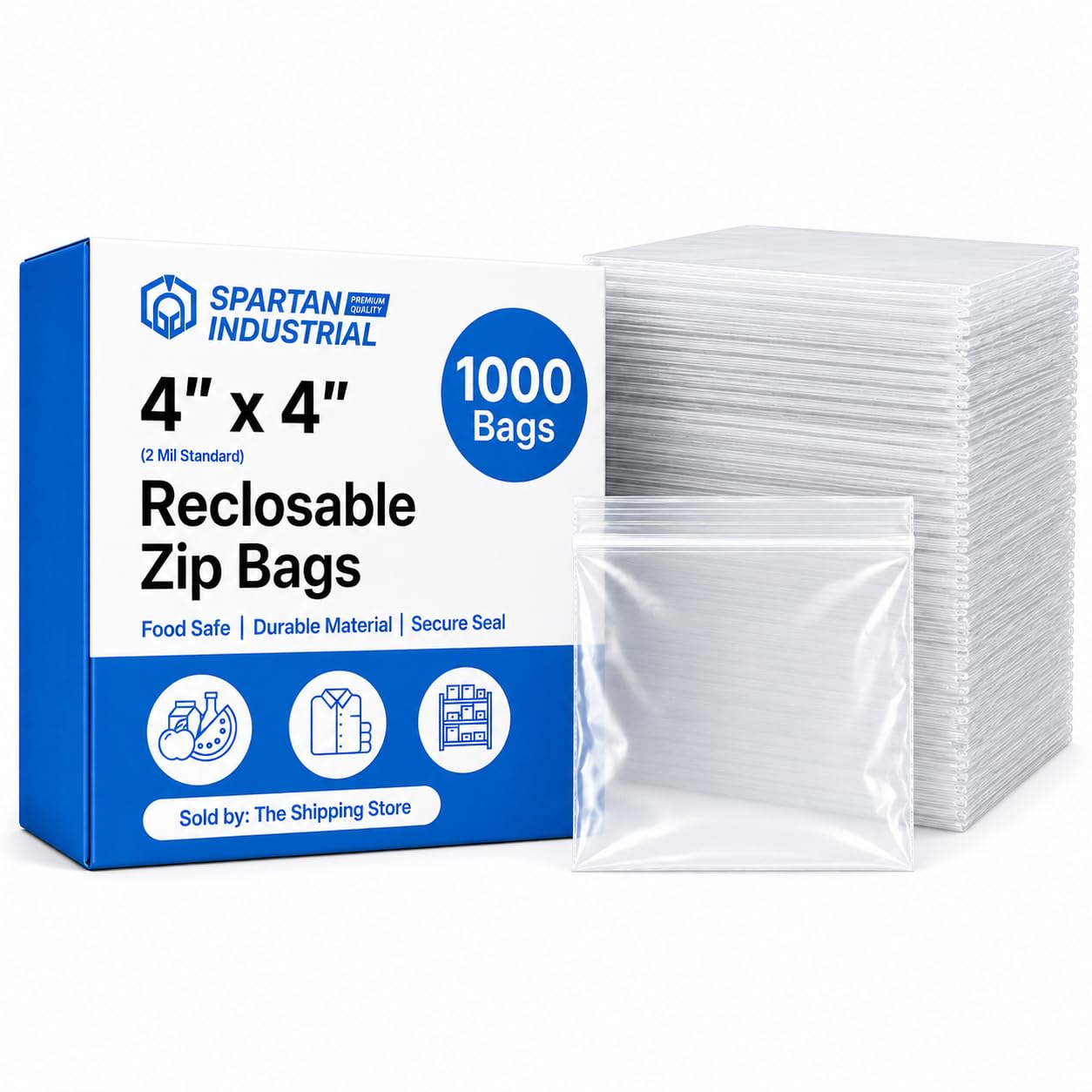 Amazon.com: Spartan Industrial - 4” X 4” (1000 Count) 2 Mil Clear
