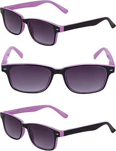 Mass Vision 'The Summerville' - 3 pares de lentes de sol de lectura completa para hombres y mujeres con bisagras de resorte