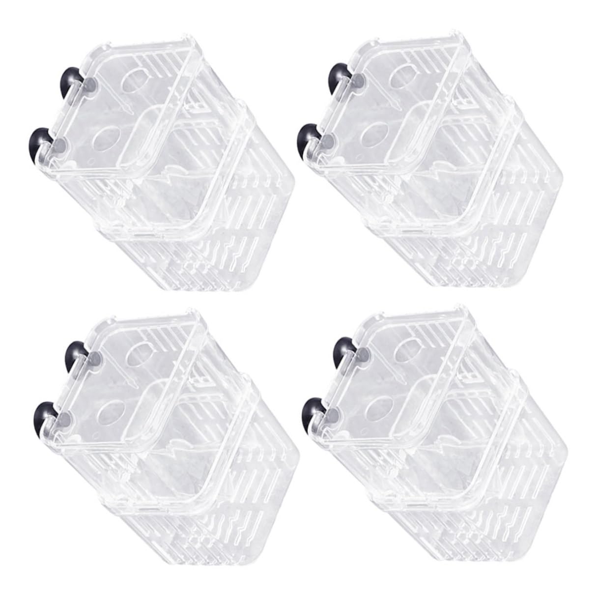 4 Piezas Caja Cría Peces Transparente Doble Capa con Aislamiento Seguro para Acuarios Incubadora de Cría para Camarones Betta y Peces Fácil Instalación y Limpieza