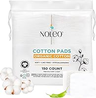 NOLEO Large Pressed Cotton Rounds & Pads, 150 Count - Lint-Free, Soft for Baby Sensitive Skin & Skincare