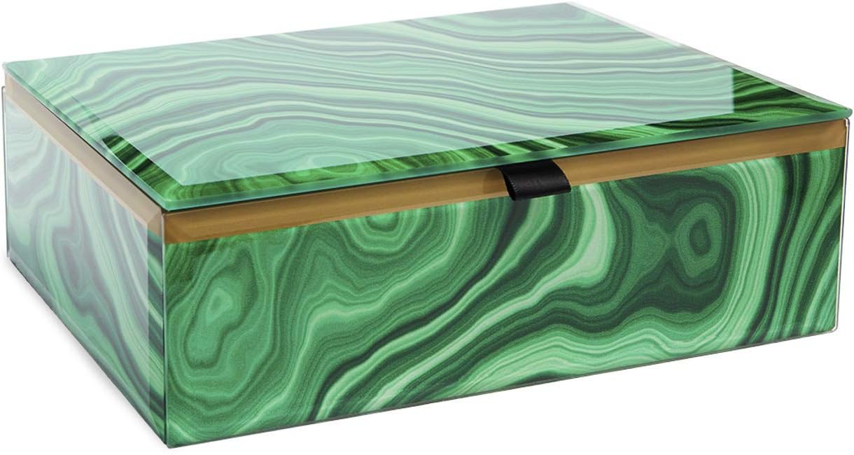 Lola Rose Jewellery Box Stone Print Malachite