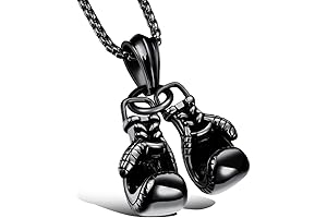 Men's Punk Stainless Steel Boxing Gloves Chain Pendant Necklace