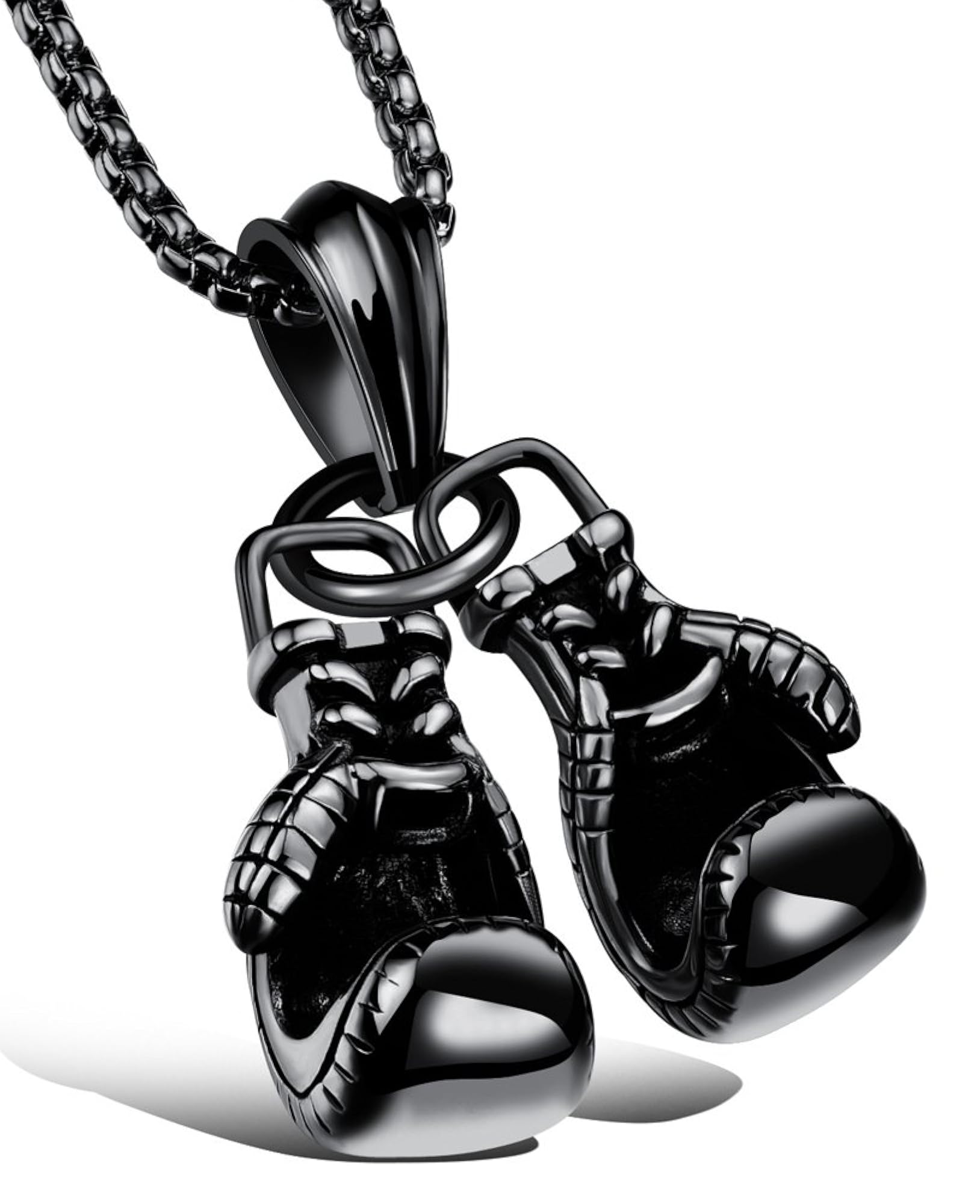 Men's Punk Stainless Steel Boxing Gloves Pendant Necklace