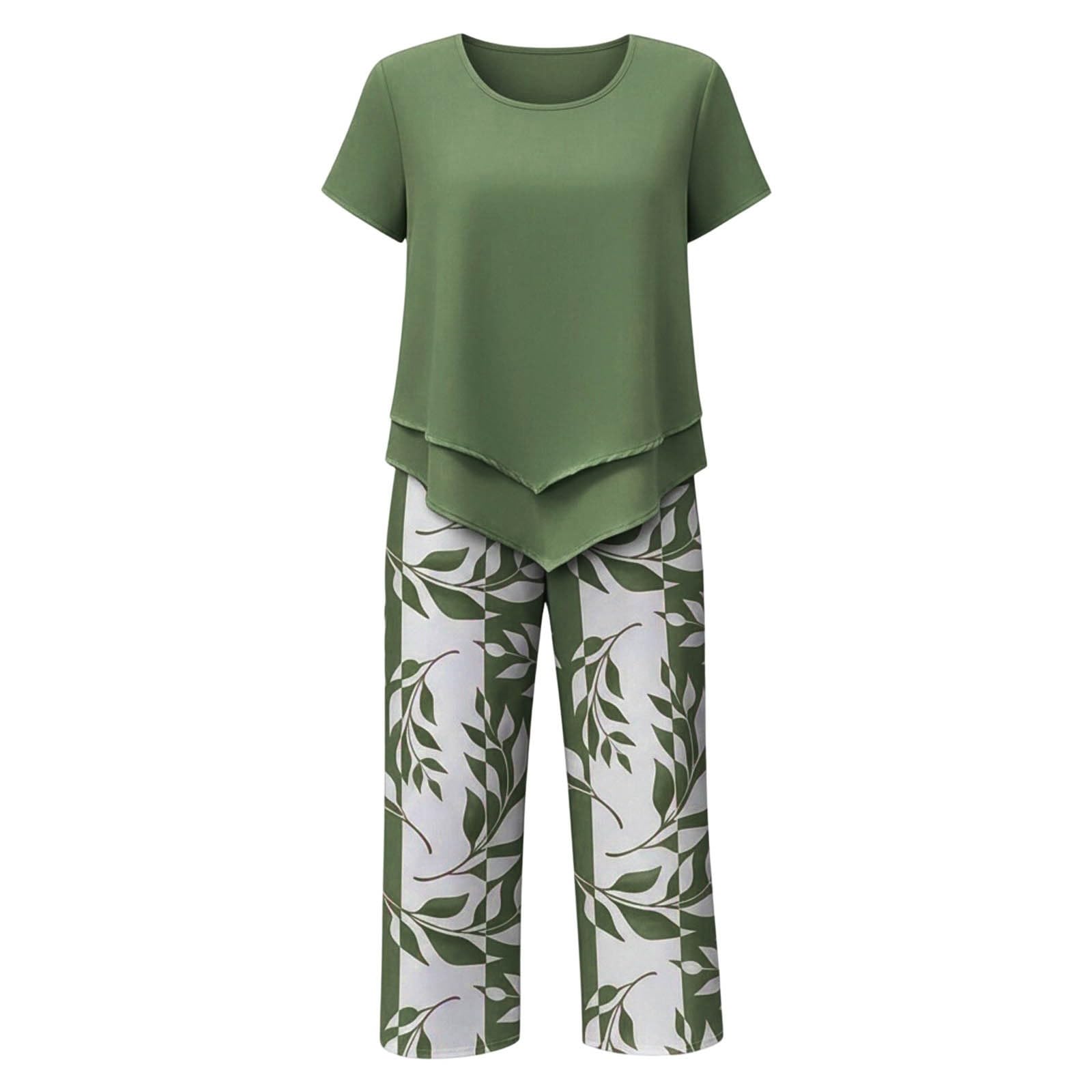 Générique Ensemble haut et pantalon femme tenue chic haut col claudine et pantalon cigarette ensemble 2 pièces mode élégante classique quotidien A55