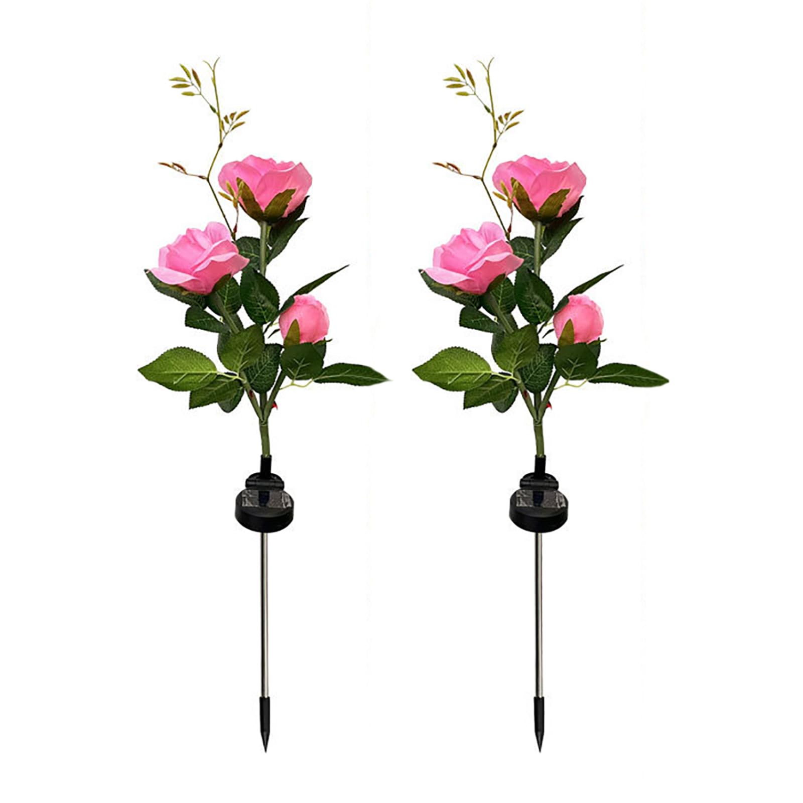 MIOBER Solar Lights Outdoor Garden Solar Rose Flower Lights IP65 Waterproof Solar Flower Lights Landscape Lighting Auto On