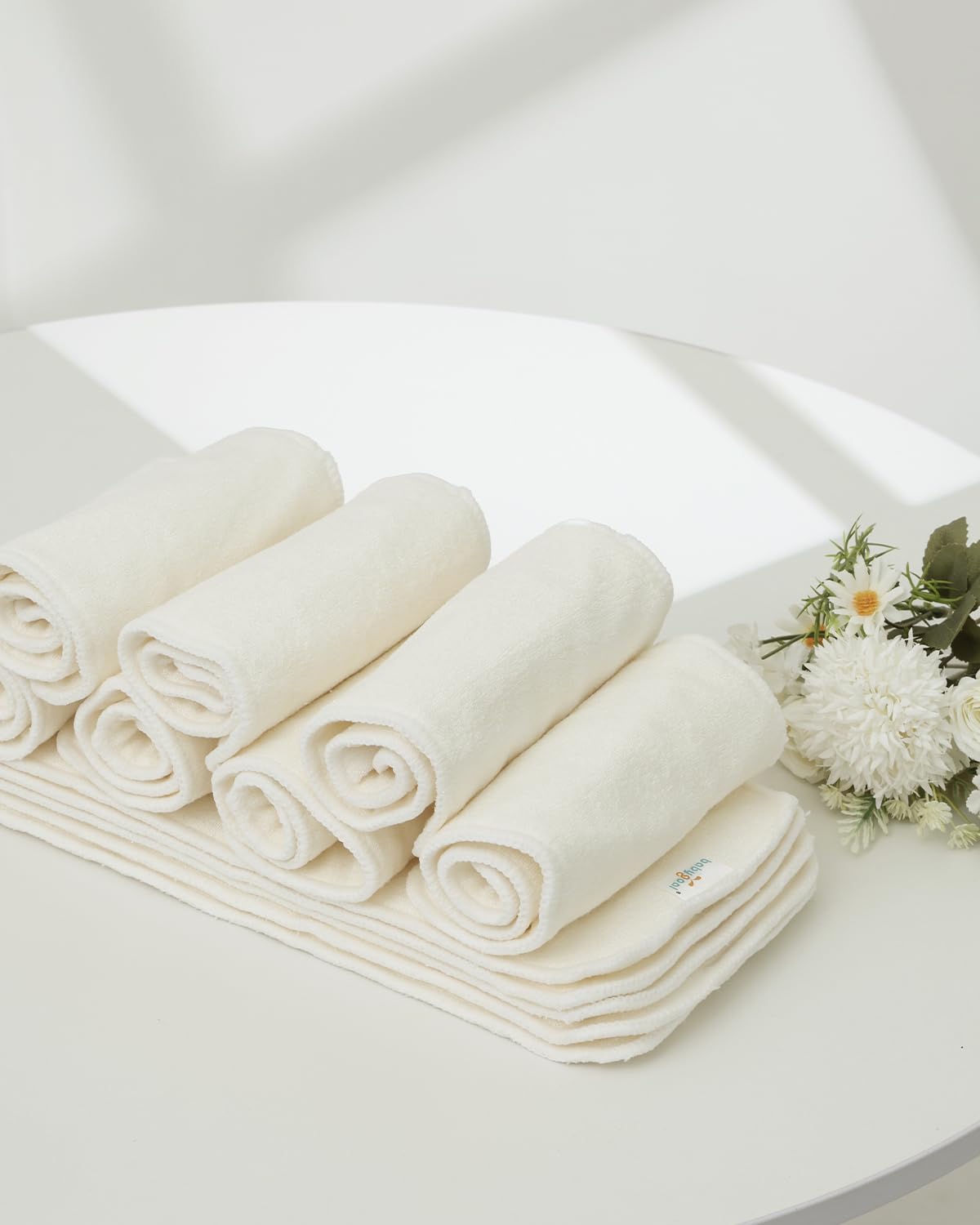 babygoal Insertos de pañales de tela grandes, 12 piezas para niños pequeños, 4 capas de rayón de bambú para pañales de tela babygoal grandes, 12ZMB-B