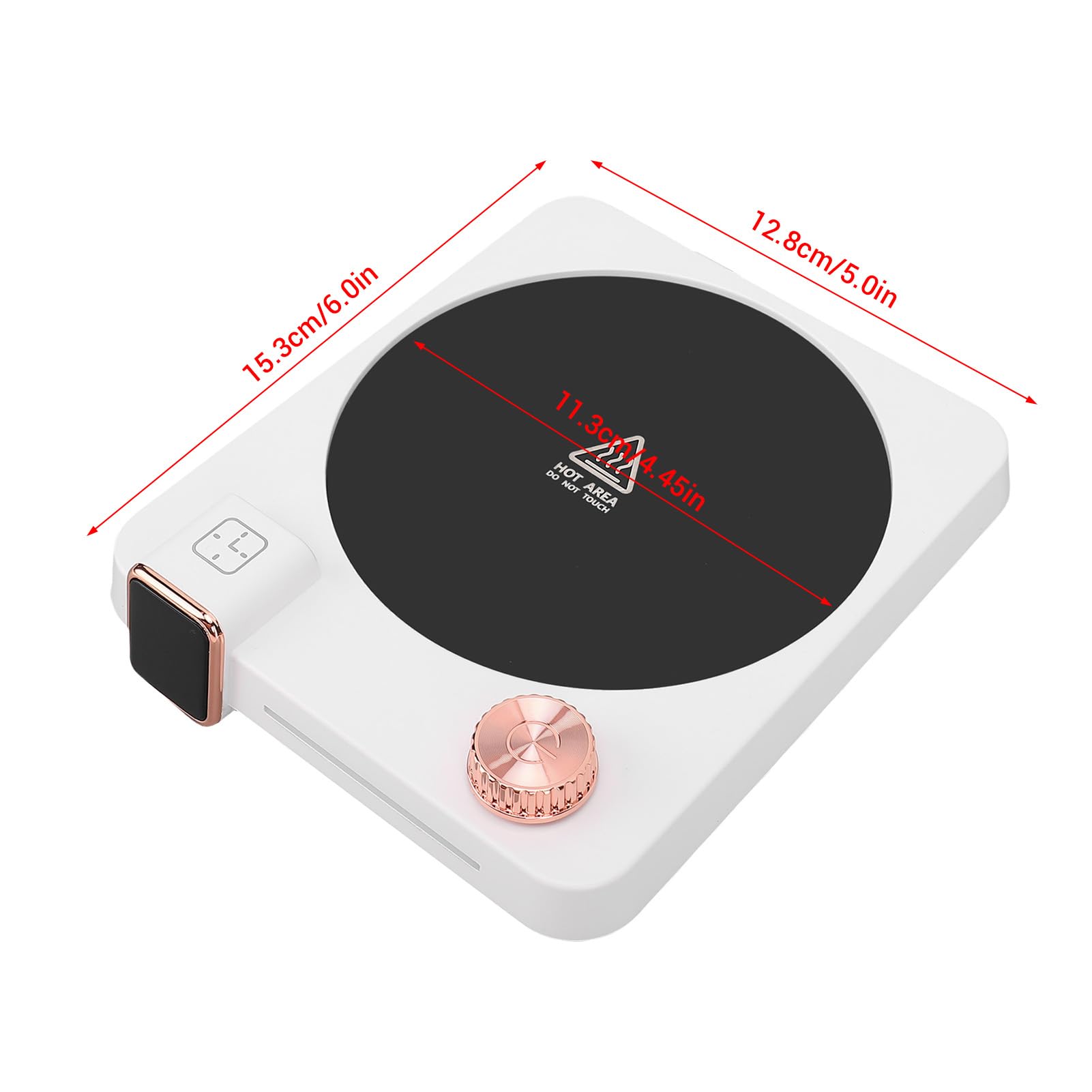 Calentador de café para Escritorio, Calentador de Tazas Eléctrico con Temperatura Ajustable 103-176°F y Temporizador de Apagado Automático Personalizado (2-12H), (Enchufe Europeo)