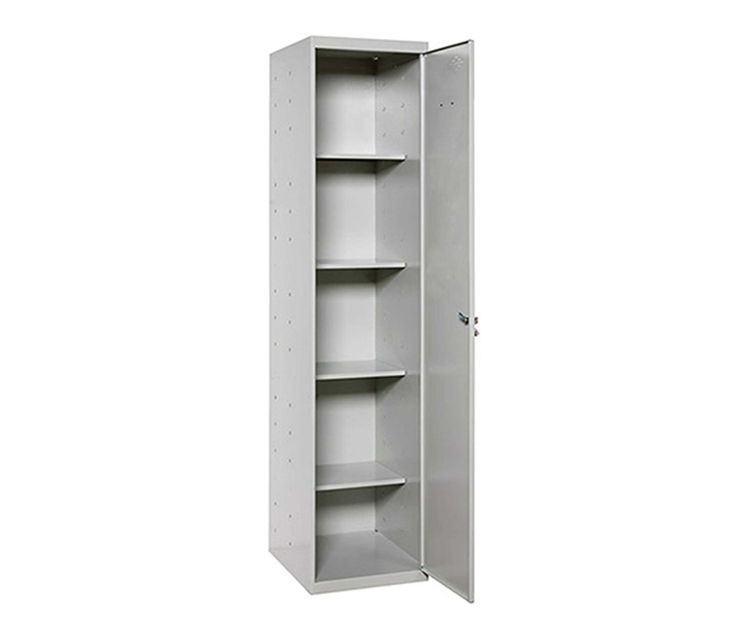 Simon Rack Armadio Metallico Multiuso per Garage e Ufficio, 1800 x 400 x 400 mm, 1 anta, 4 ripiani regolabili, con serratura, grigio - Simonlocker