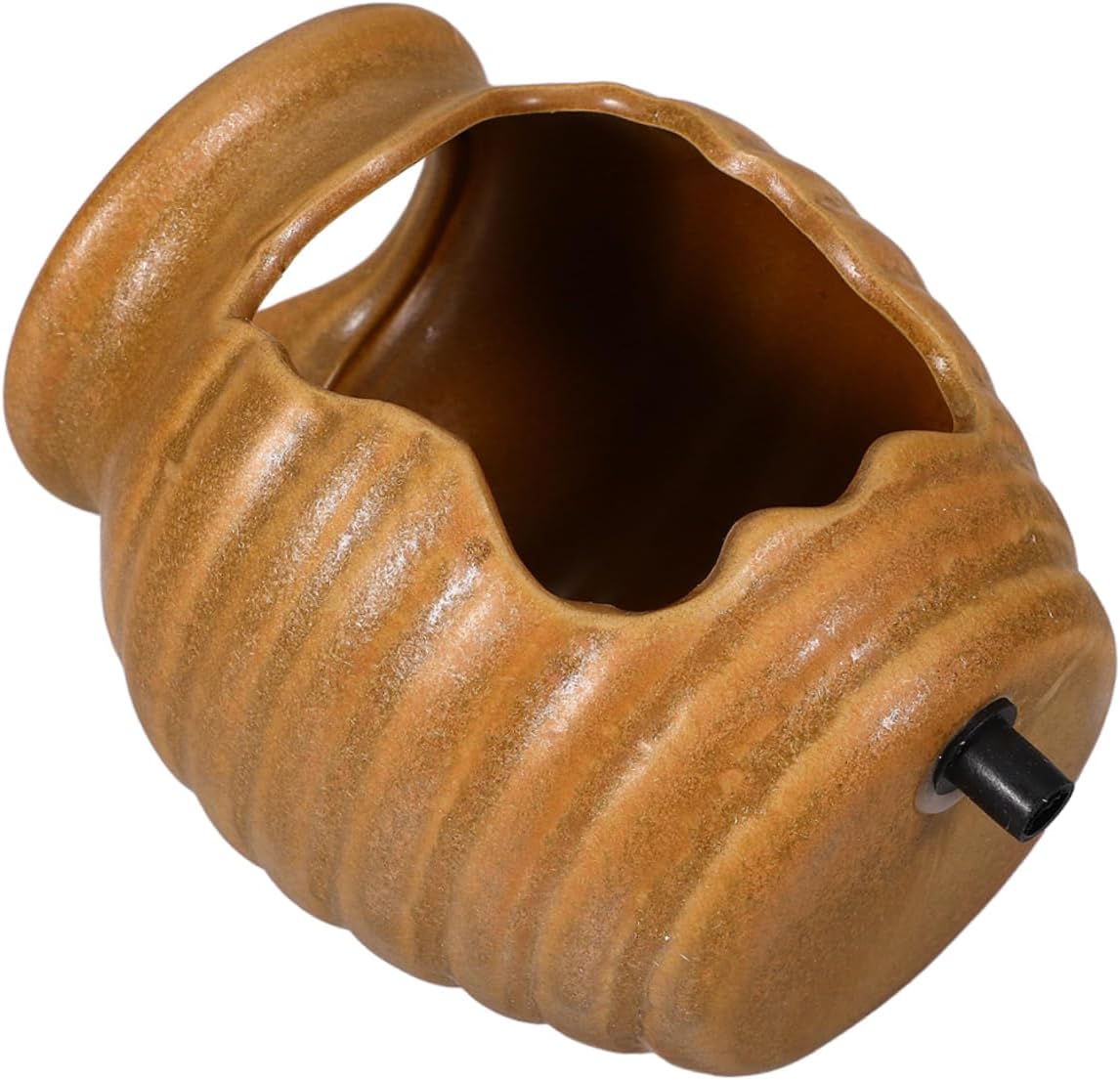 PRETYZOOM Ceramic Waterfall Jar Fountain Outdoor Decor Pot Landscape Water Feature Tabletop Water Jar for Garden Decor