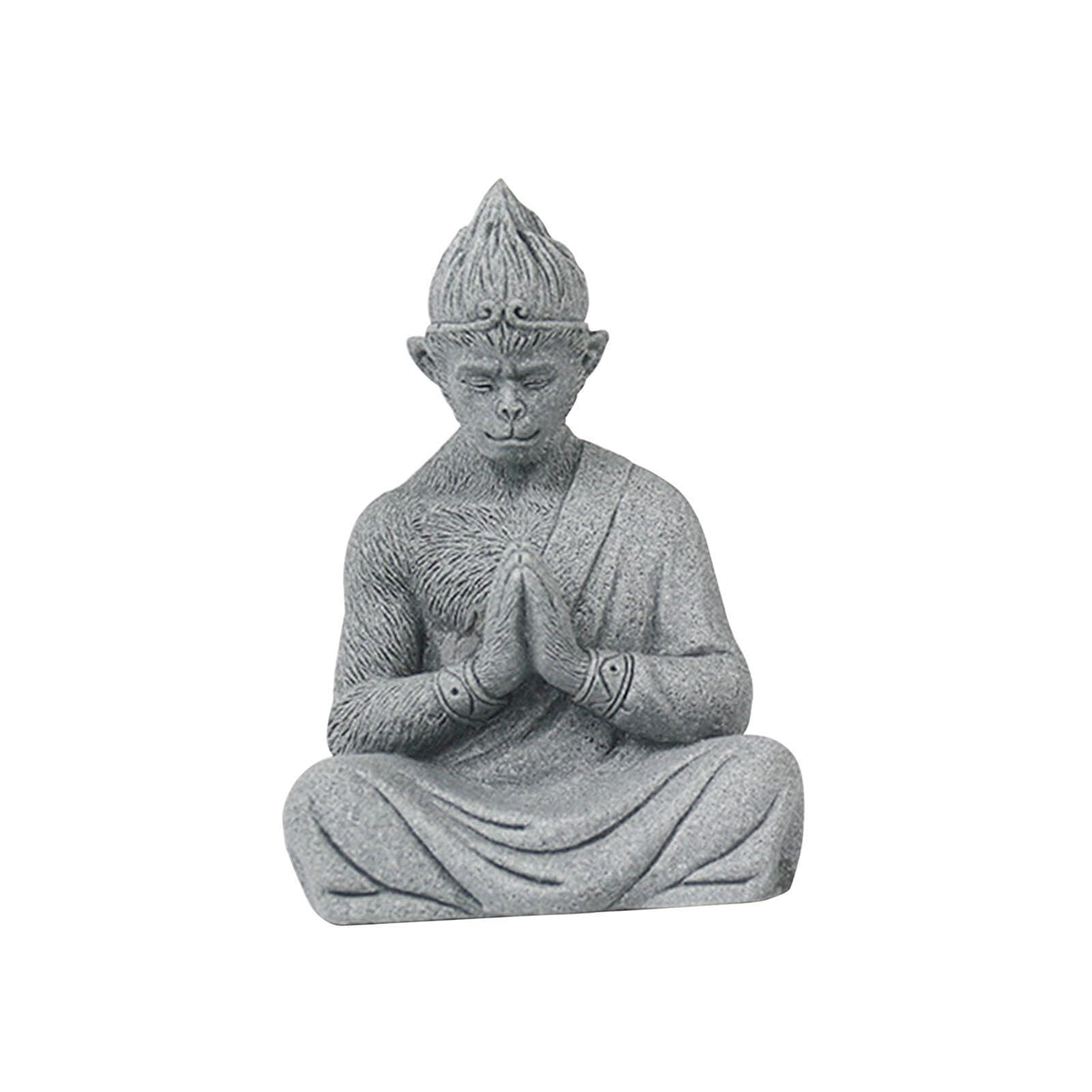Statue Singe Bouddha figurine miniature méditation sculpture ornement de table