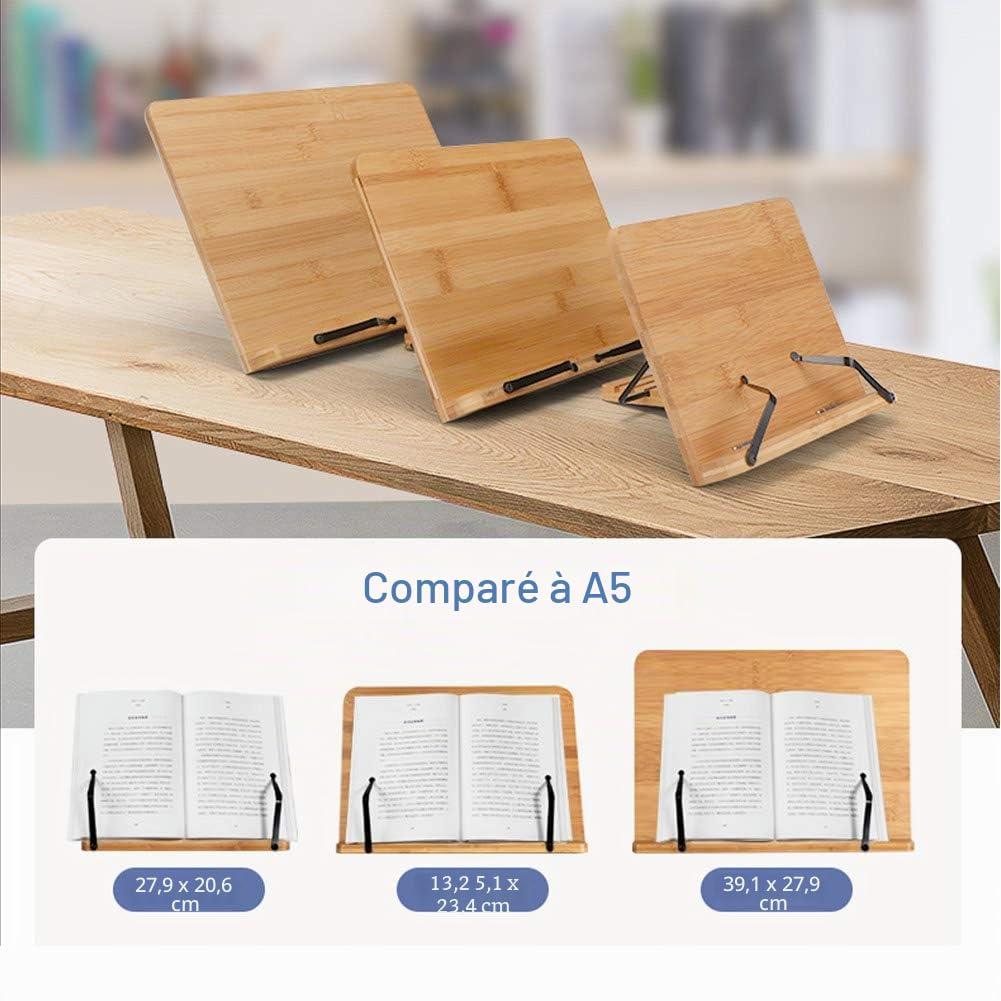 wishacc Support de livre XL - Grande taille 39,1 x 27,9 cm