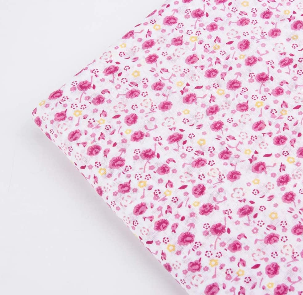 Image of Cotton Fabric DIY Making Supplies Quilting Patchwork Fabric Fat Quarter Bundles DIY for Quilting Cotton Patchwork Cushions (Flowers, 20 inch x 20 inch)