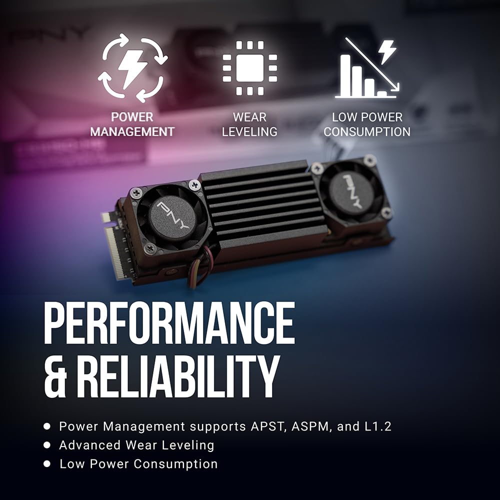 PNY CS3150 1TB M.2 NVMe Internal Solid State Drive (SSD) with Black Heatsink - M280CS3150HS-1TB-RB